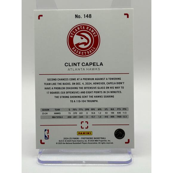 2024-25 Panini Photogenic Clint Capela Groovy Parallel 20/35 SP Atlanta Hawks - Picture 2 of 2